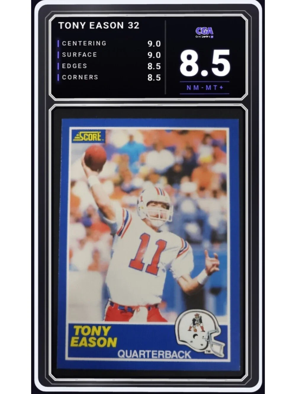 1989 Score Football #32 Tony Eason New England Patriots NFL - 8.5 Digital Grade